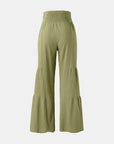 Dim Gray Tied Ruched Wide Leg Pants