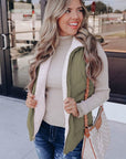 Fuzzy Zip Up Vest Coat with Pockets