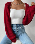 Honey Open Front Long Sleeve Cropped Cardigan