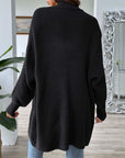 Dark Slate Gray Open Front Long Sleeve Cardigan