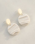 Light Gray Soft Pottery Round Earrings Sentient Beauty Fashions earrings