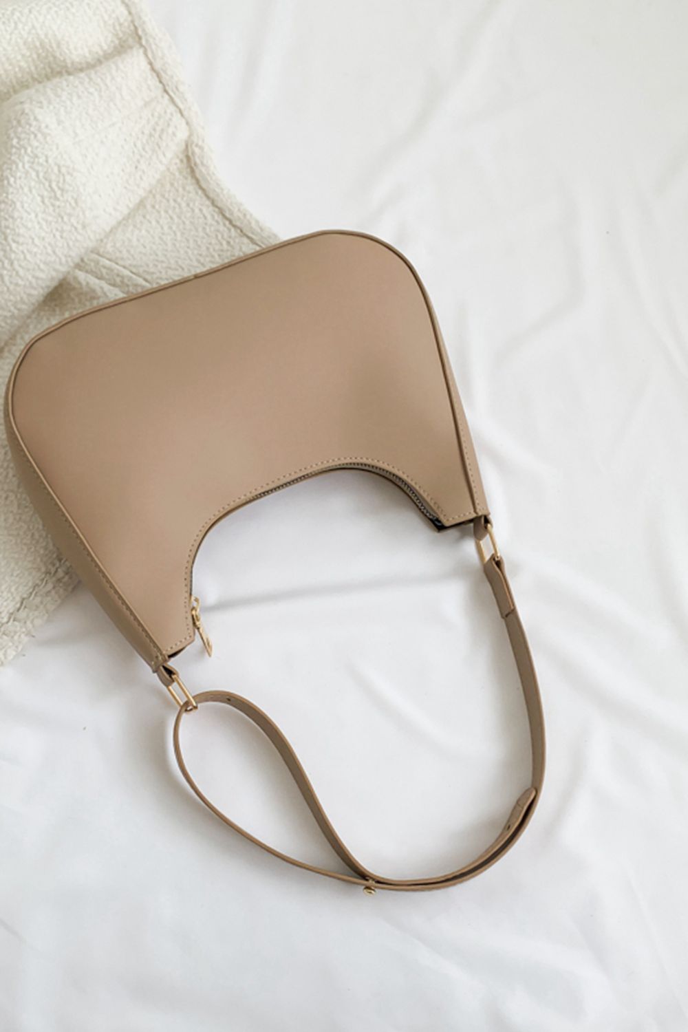 Light Gray PU Leather Shoulder Bag Sentient Beauty Fashions Apaparel &amp; Accessories