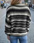 Gradient Round Neck Dropped Shoulder Sweater