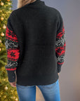 Santa Mock Neck Long Sleeve Sweater