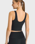 Dark Slate Gray Feel Like Skin Highly Stretchy Cropped Sports Tank