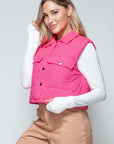 Snobbish Snap Down Quilted Crop Vest