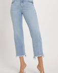 RISEN Full Size High Rise Raw Edge Crop Jeans