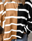 Contrast Striped Long Sleeve Sweatshirt