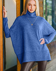 Zenana Full Size Brushed Melange Hacci Turtleneck Sweater