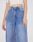 High Waist Straight Leg Jeans with Pockets