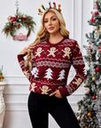 Gingerbread Round Neck Long Sleeve Sweater