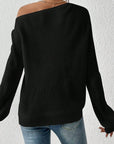 Honey Single Shoulder Long Sleeve Sweater