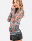 White Smoke SAGE + FIG Floral Mesh Long Sleeve Top Sentient Beauty Fashions Apparel & Accessories