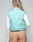 Snobbish Snap Down Quilted Crop Vest