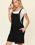 Black Double Take Full Size Texture Sleeveless Romper