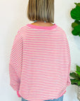 Striped Round Neck Long Sleeve Sweatshirt