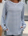 Mandy Striped Round Neck Long Sleeve T-Shirt