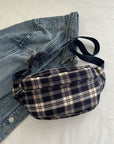 Plaid Adjustable Strap Crossbody Bag