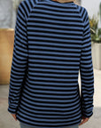 Mandy Striped Round Neck Long Sleeve T-Shirt