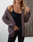 Cable-Knit Open Front Long Sleeve Cardigan