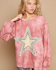 POL Washed Star Patch With Studded Top