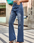 High Rise Bootcut Jeans with Pockets