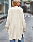 Open Front Dropped Shoulder Longline Cardigan