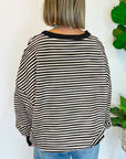 Striped Round Neck Long Sleeve Sweatshirt