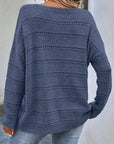 Boat Neck Dropped Shoulder Sweater