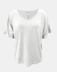 White Smoke Full Size Scoop Neck Short Sleeve T-Shirt