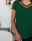 Dark Green V-Neck Short Sleeve T-Shirt