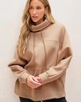 Drawstring Turtleneck Long Sleeve Sweatshirt