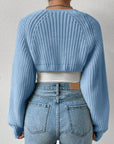 Honey Open Front Long Sleeve Cropped Cardigan