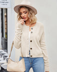 Button Down Exposed Seam Cardigan