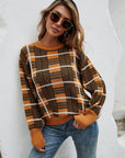 Angel Wings Printed Round Neck Dropped Shoulder Sweater