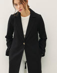 Be Cool Single Button Long Sleeve Coat with Pockets