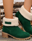 Thermal Fuzzy Block Heel Boots