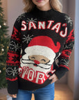 Santa Mock Neck Long Sleeve Sweater