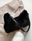 Faux Fur Removable Strap Shoulder Bag