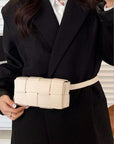 Black Zenana Vegan Leather Woven Crossbody Bag Sentient Beauty Fashions *Accessories