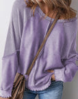 Exposed Seam Long Sleeve Sweatshirt