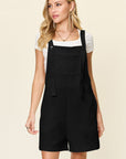 Black Double Take Full Size Texture Sleeveless Romper