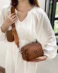 Light Gray PU Leather Adjustable Strap Crossbody Bag Sentient Beauty Fashions *Accessories
