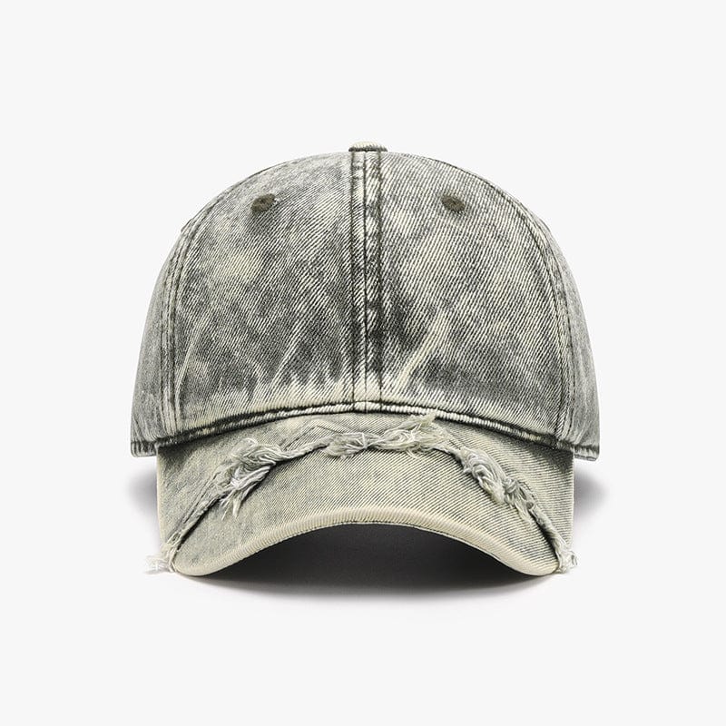 White Smoke Fringe Adjustable Cotton Baseball Cap