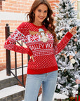 Christmas Theme Round Neck Sweater