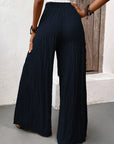 Light Gray Tied Slit Wide Leg Pants