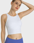 Light Gray Feel Like Skin Highly Stretchy Cropped Sports Tank Sentient Beauty Fashions Apaparel & Accessories