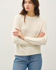 Be Cool Heathered Round Neck Long Sleeve Sweater