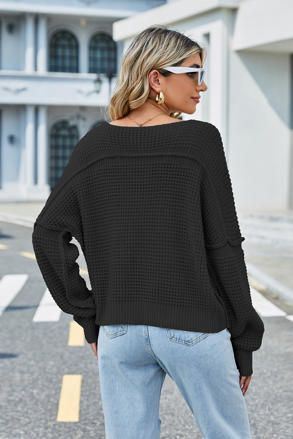 V-Neck Long Sleeve Sweater