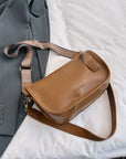 Light Gray PU Leather Double Strap Shoulder Bag Sentient Beauty Fashions bags